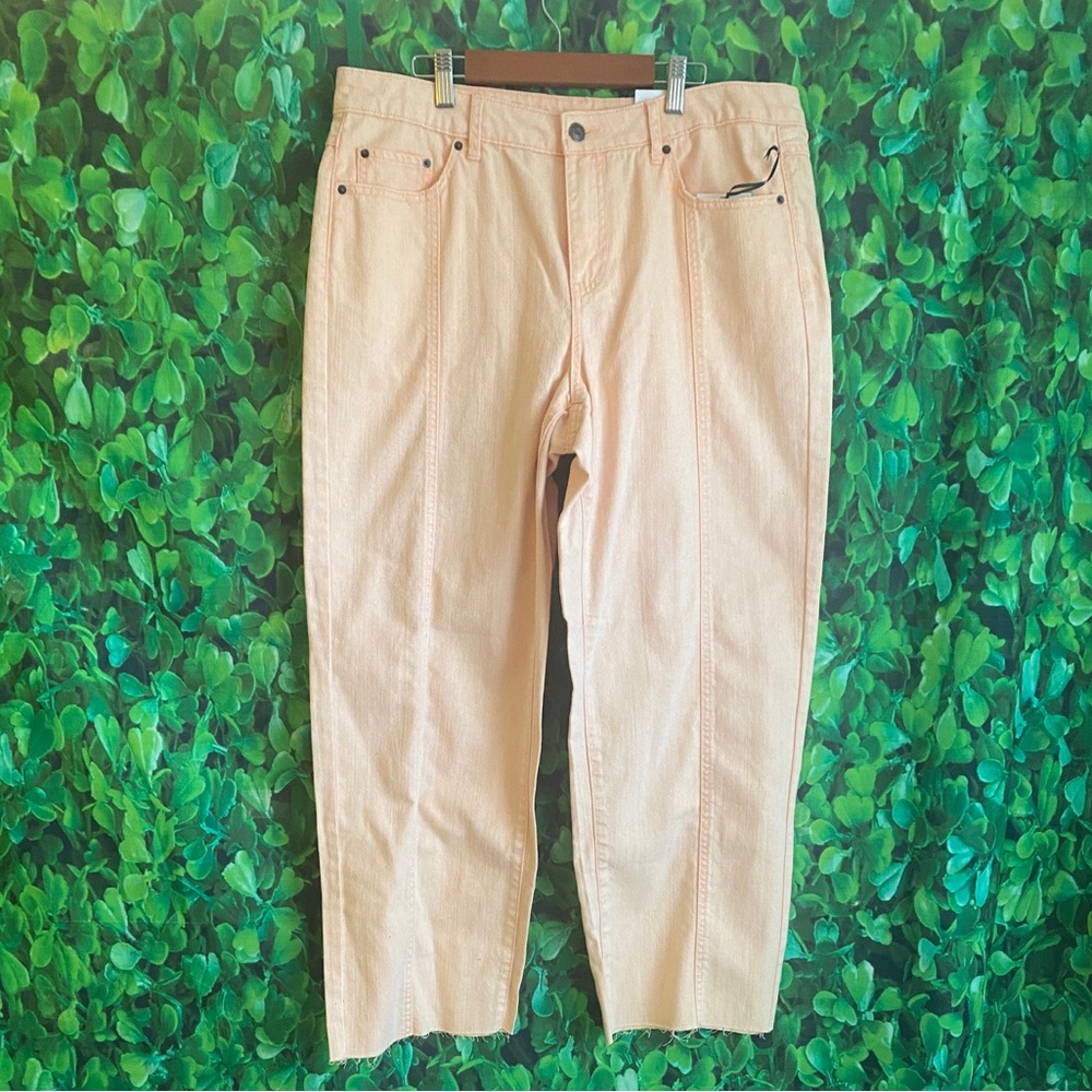 New - Peach Straight Leg Denim